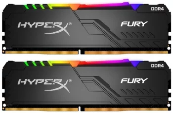 Оперативная память DIMM 64 Гб DDR4 2666 МГц HyperX Fury RGB (HX426C16FB3AK2/64) PC4-21300, 2х32 Гб